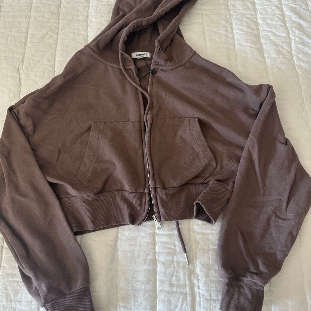 Brown Cropped Hoodie